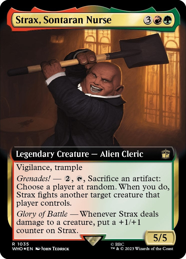 Strax, Sontaran Nurse (Extended Art) (Surge Foil) (1035) (Universes Beyond: Doctor Who)