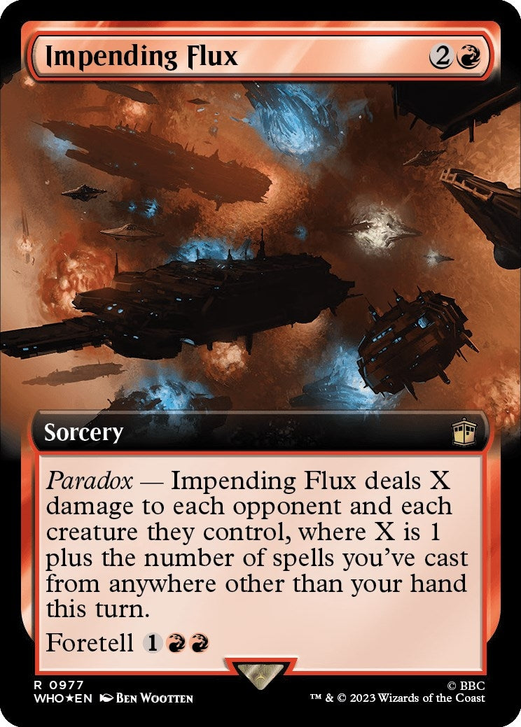 Impending Flux (Extended Art) (Surge Foil) (977) (Universes Beyond: Doctor Who)