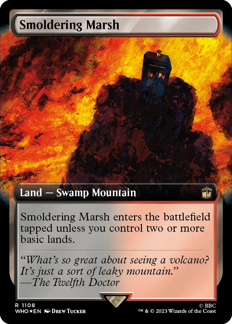 Smoldering Marsh (Extended Art) (Surge Foil) (1108) (Universes Beyond: Doctor Who)