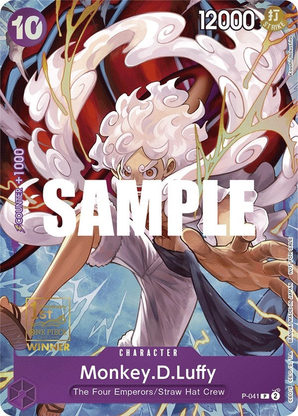 Image for Monkey.D.Luffy (041) (1st Anniversary Tournament) (P-041) (One Piece Promotion Cards) - One Piece Card Game
