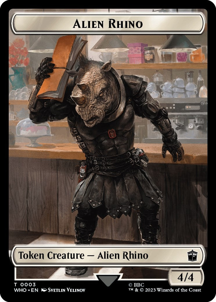 Alien Rhino // Clue (0021) Double-Sided Token (3 // 21) (Universes Beyond: Doctor Who)