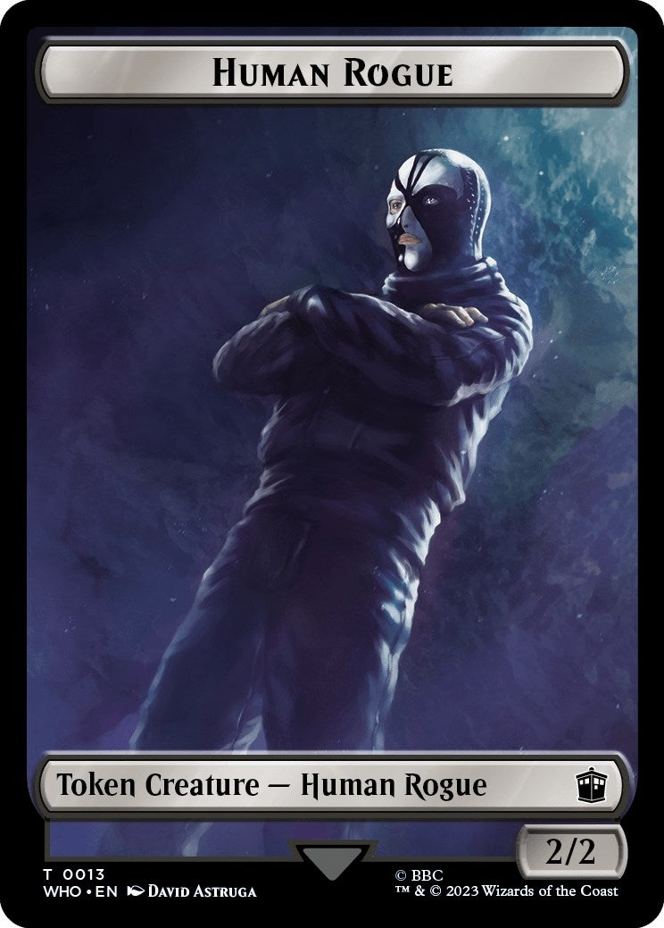 Human Rogue // Clue (0021) Double-Sided Token (13 // 21) (Universes Beyond: Doctor Who)