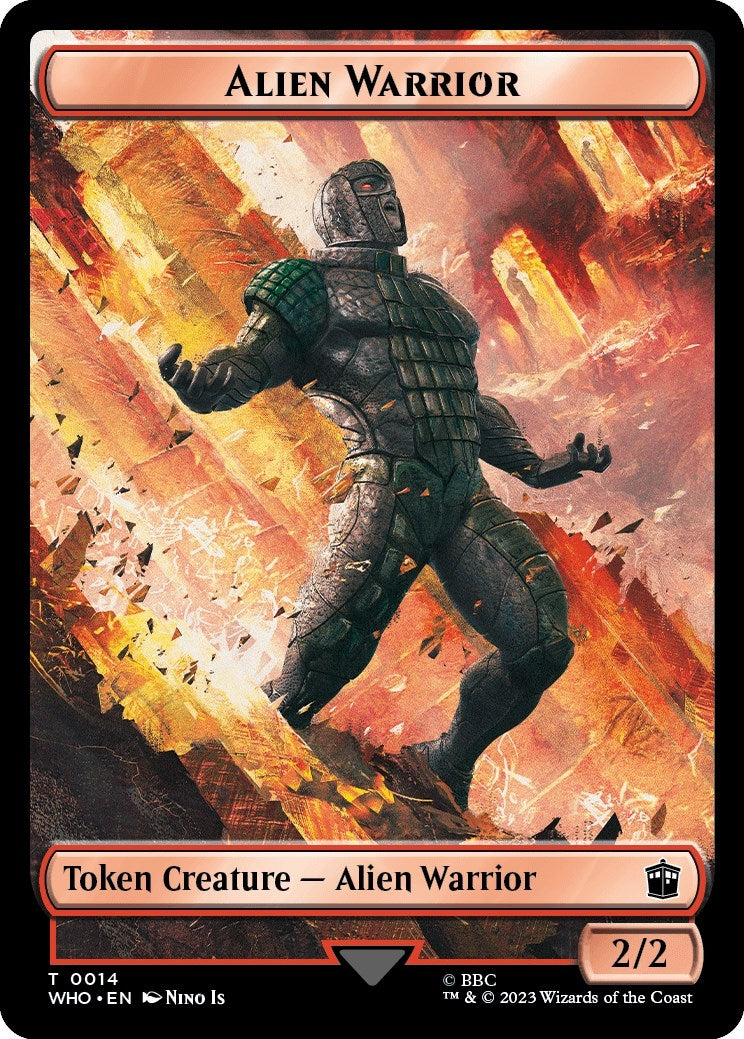 Alien Warrior // Treasure (0030) Double-Sided Token (14 // 30) (Universes Beyond: Doctor Who)
