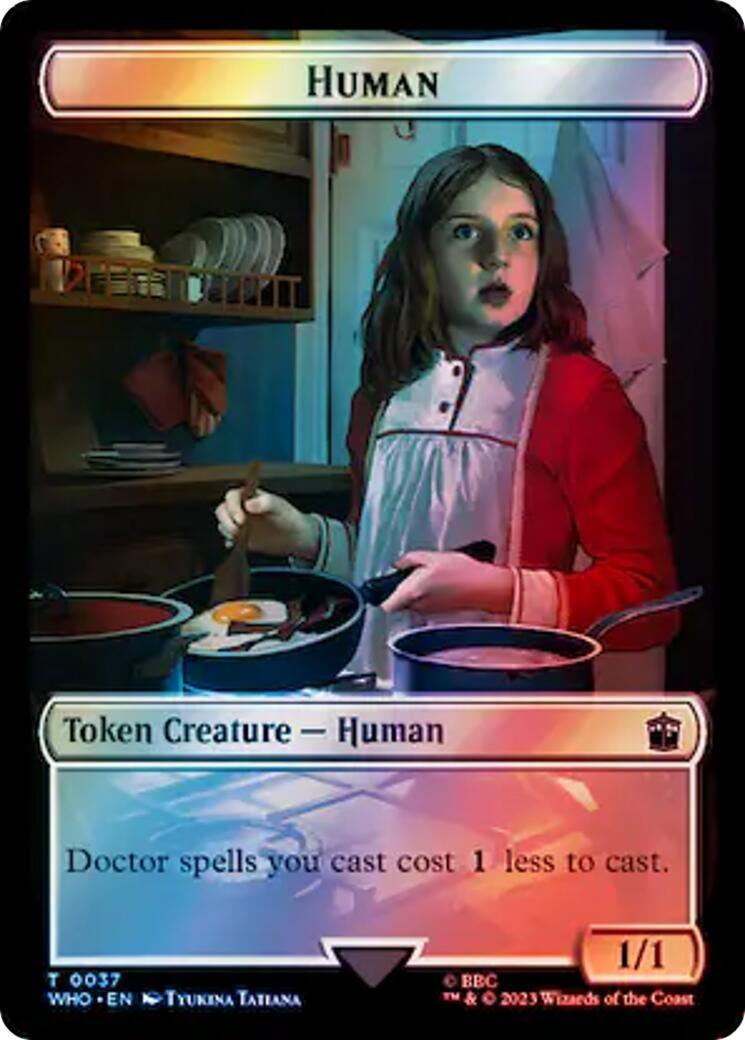 Human (0037) // Mark of the Rani Double-Sided Token (Surge Foil) (37 // 47) (Universes Beyond: Doctor Who)