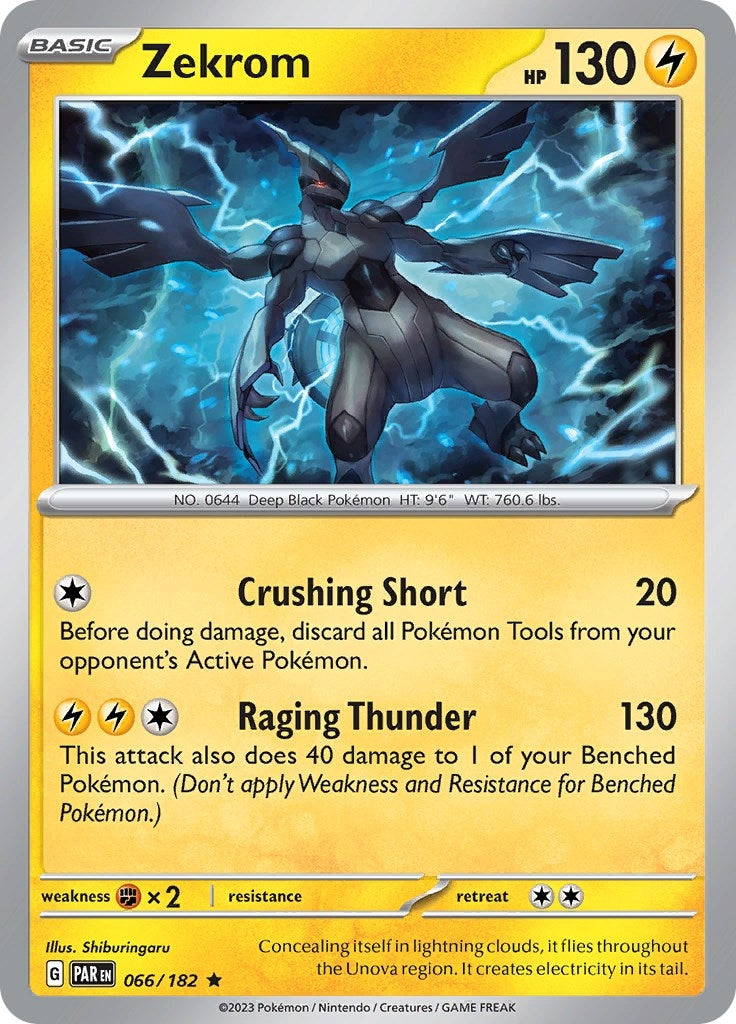 Image for Zekrom (066/182) (SV04: Paradox Rift) - Pokemon