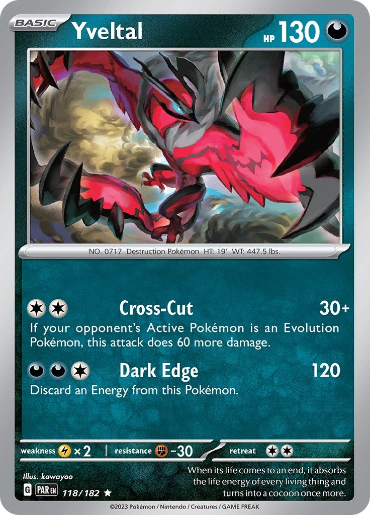 Image for Yveltal (118/182) (SV04: Paradox Rift) - Pokemon