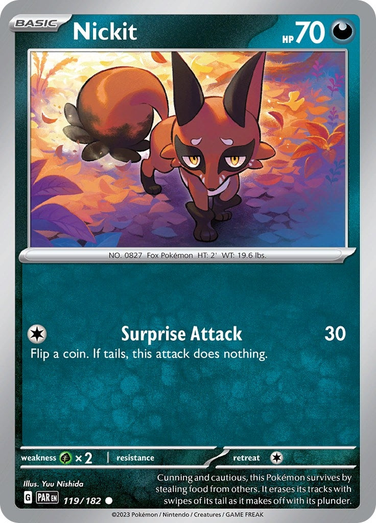 Image for Nickit (119/182) (SV04: Paradox Rift) - Pokemon