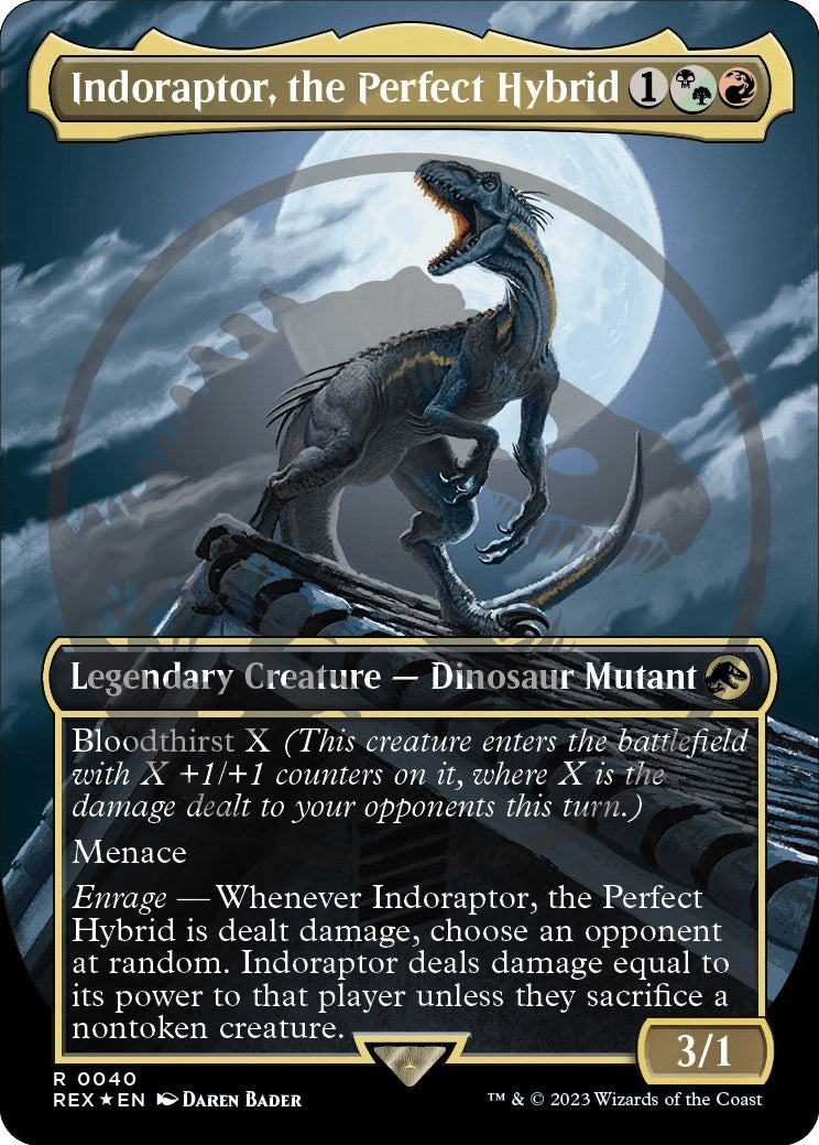 Indoraptor, the Perfect Hybrid (Borderless) (Emblem) (40) (Universes Beyond: Jurassic World Collection)
