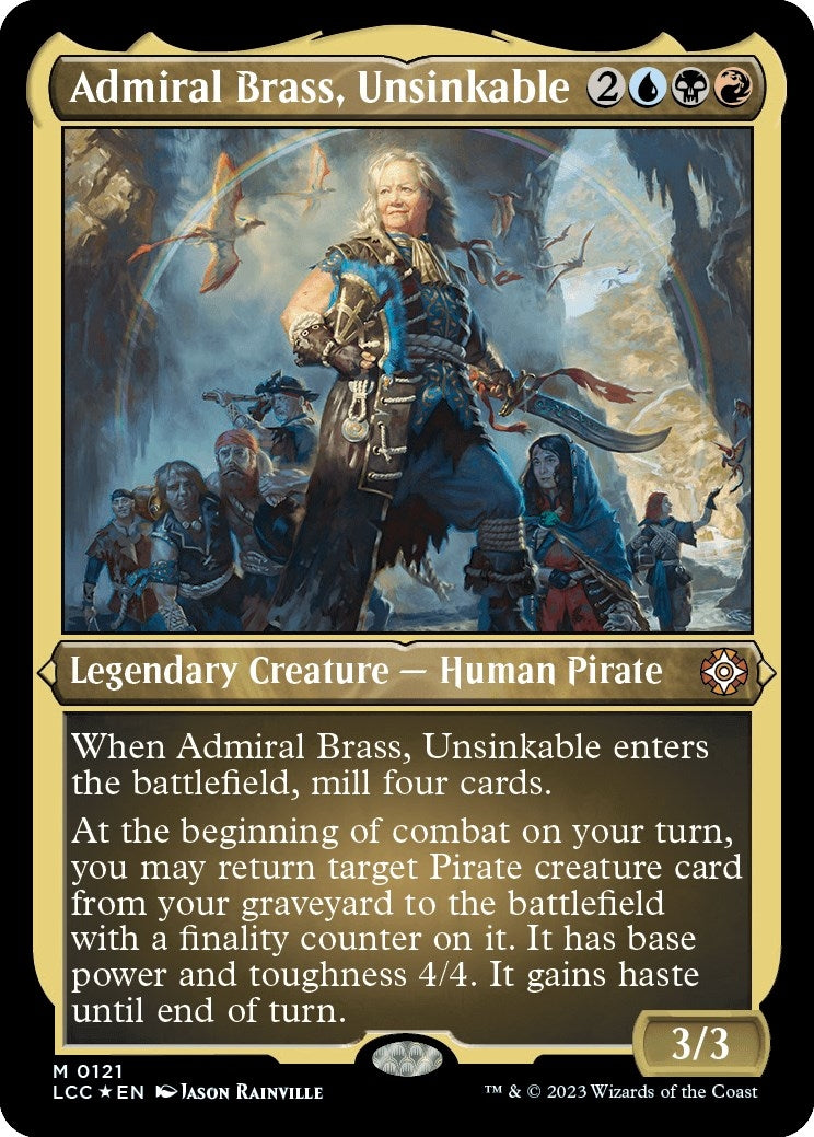 Admiral Brass, Unsinkable (Display Commander) - Thick Stock (121) (Commander: The Lost Caverns of Ixalan)