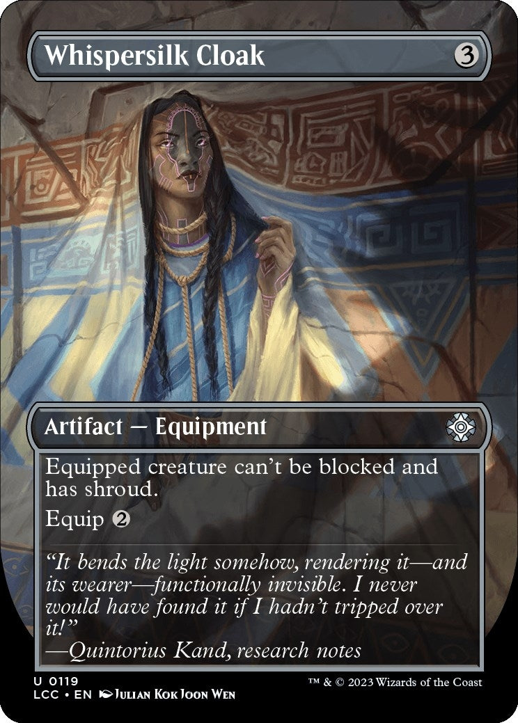 Whispersilk Cloak (Borderless) (119) (Commander: The Lost Caverns of Ixalan)