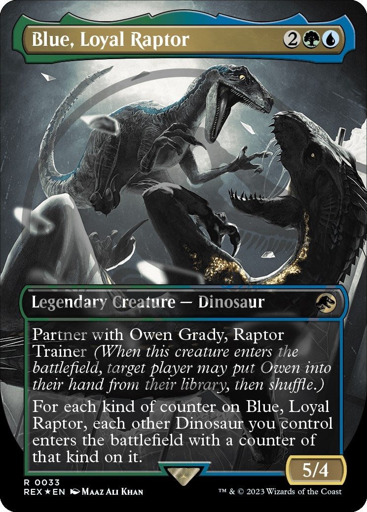 Blue, Loyal Raptor (Borderless) (Emblem) (33) (Universes Beyond: Jurassic World Collection)