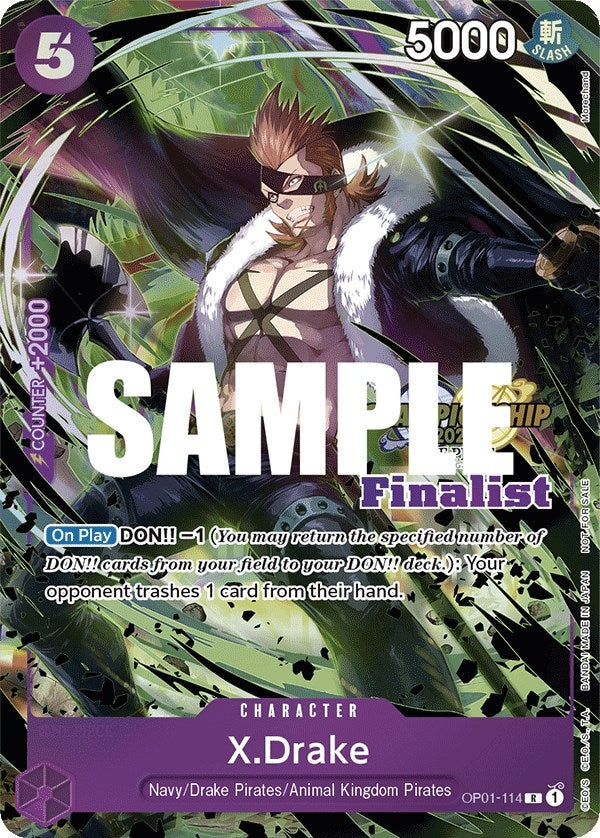 Image for X.Drake (CS 2023 Top Players Pack) [Finalist] (OP01-114) (One Piece Promotion Cards) - One Piece Card Game