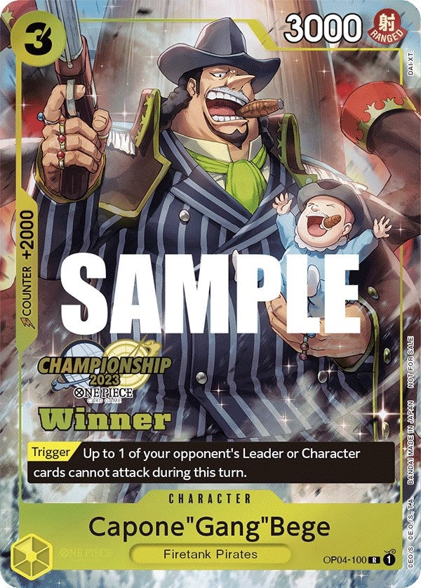 Image for Capone"Gang"Bege (CS 2023 Top Players Pack) [Winner] (OP04-100) (One Piece Promotion Cards) - One Piece Card Game