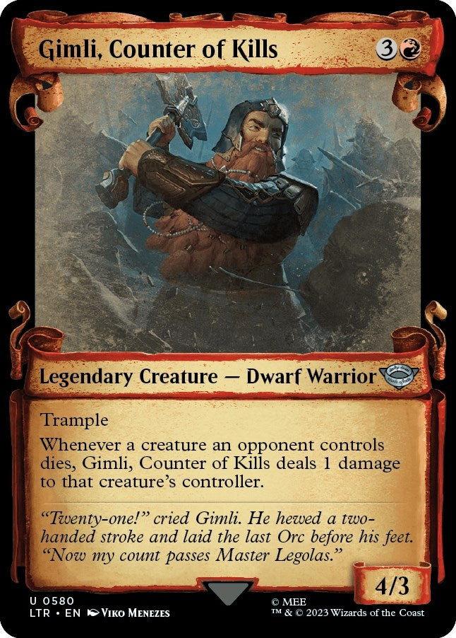 Gimli, Counter of Kills (Showcase Scrolls) (580) (Universes Beyond: The Lord of the Rings: Tales of Middle-earth)