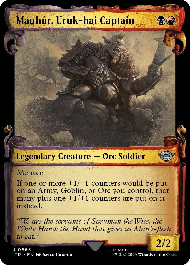 Mauhur, Uruk-hai Captain (Showcase Scrolls) (665) (Universes Beyond: The Lord of the Rings: Tales of Middle-earth)
