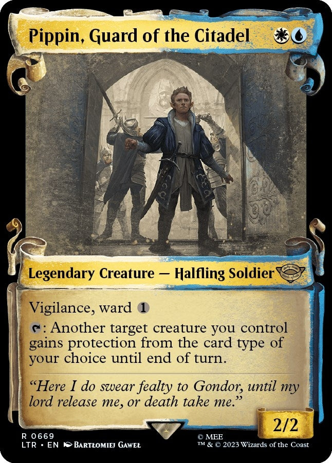 Pippin, Guard of the Citadel (Showcase Scrolls) (669) (Universes Beyond: The Lord of the Rings: Tales of Middle-earth)