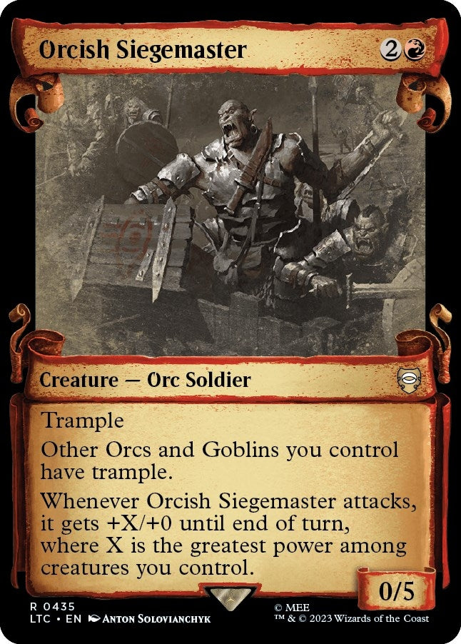 Orcish Siegemaster (Showcase Scrolls) (435) (Commander: The Lord of the Rings: Tales of Middle-earth)