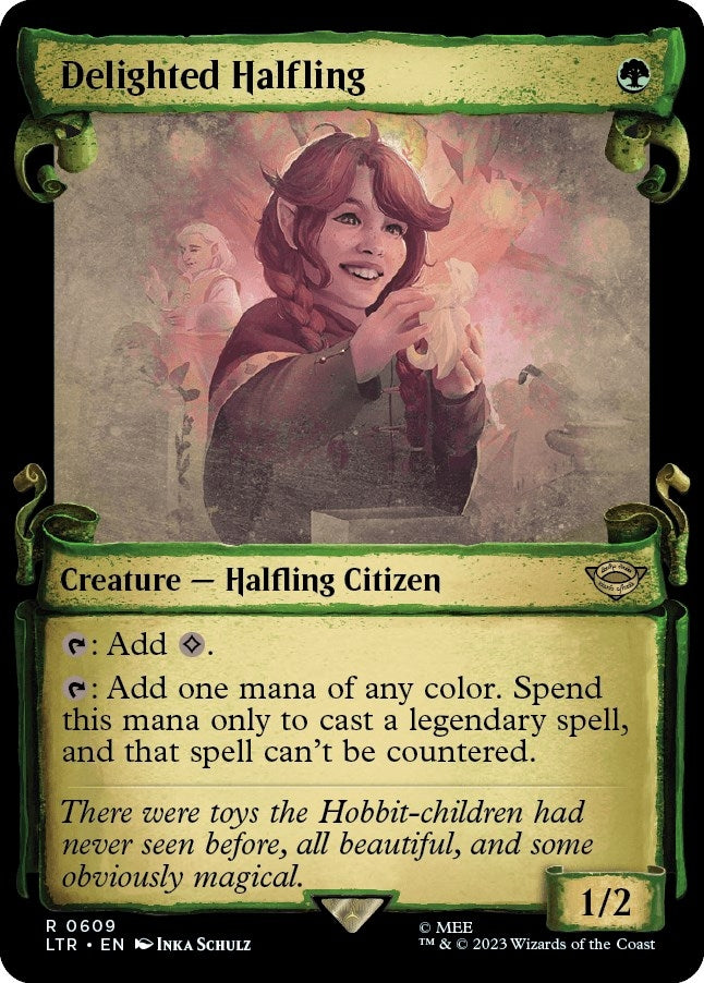 Delighted Halfling (Showcase Scrolls) (609) (Universes Beyond: The Lord of the Rings: Tales of Middle-earth)