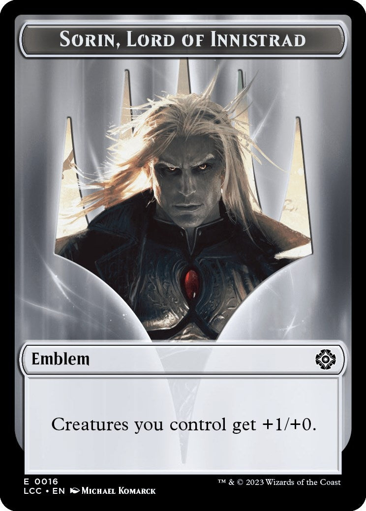 Emblem - Sorin, Lord of Innistrad // Vampire (0004) Double-Sided Token (16 // 4) (Commander: The Lost Caverns of Ixalan)