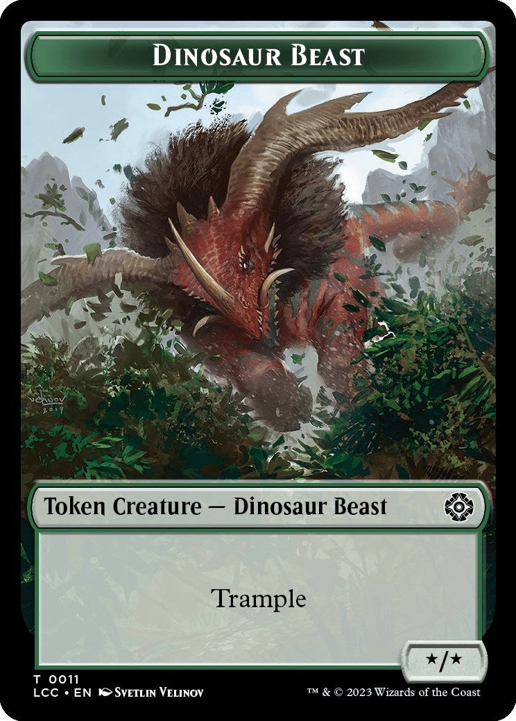 Dinosaur Beast // Dinosaur Double-Sided Token (11 // 10) (Commander: The Lost Caverns of Ixalan)