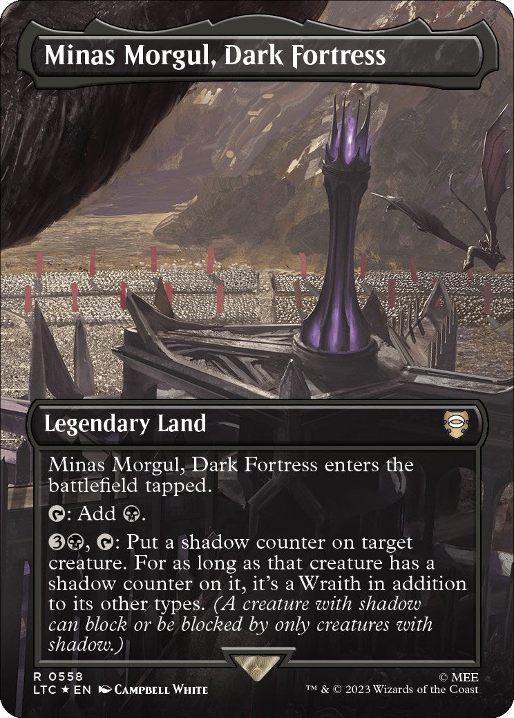 Minas Morgul, Dark Fortress (Borderless) (Surge Foil) (558) (Commander: The Lord of the Rings: Tales of Middle-earth)