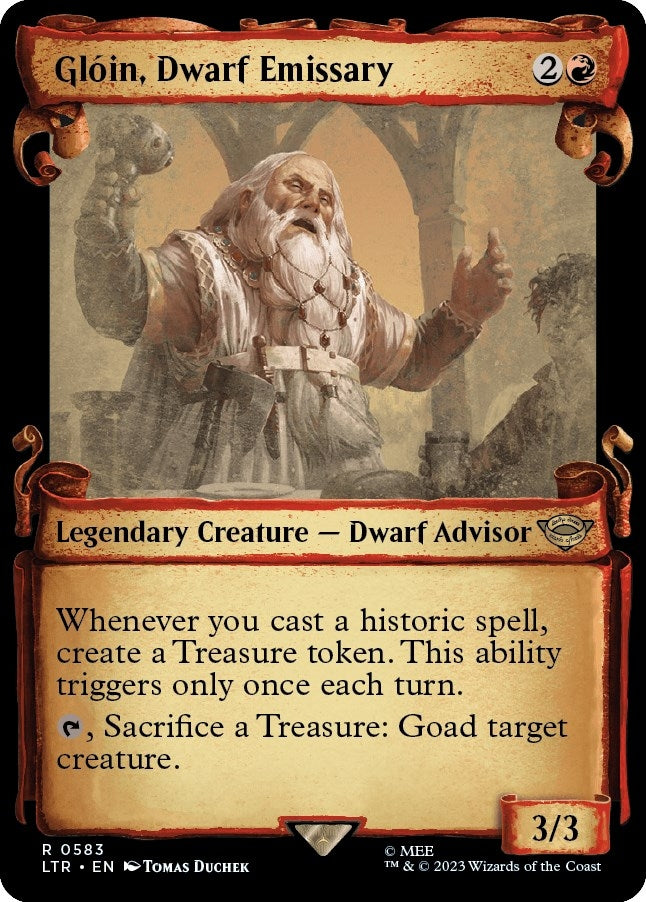 Gloin, Dwarf Emissary (Showcase Scrolls) (583) (Universes Beyond: The Lord of the Rings: Tales of Middle-earth)