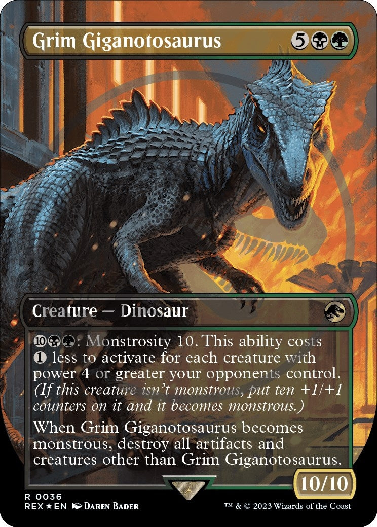 Grim Giganotosaurus (Borderless) (Emblem) (36) (Universes Beyond: Jurassic World Collection)