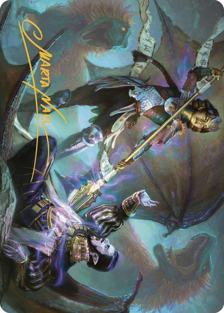 Huatli's Final Strike Art Card (Gold-Stamped Signature) (28) (Art Series: The Lost Caverns of Ixalan)