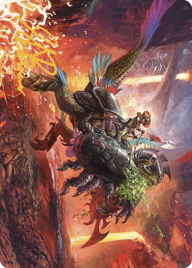 Triumphant Chomp Art Card (Gold-Stamped Signature) (21) (Art Series: The Lost Caverns of Ixalan)
