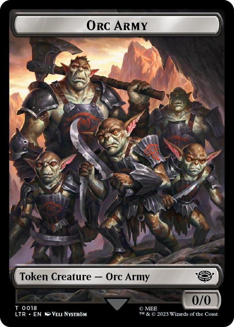 Orc Army (0018) // Food (0022) Double-Sided Token (Surge Foil) (18 // 22) (Universes Beyond: The Lord of the Rings: Tales of Middle-earth)