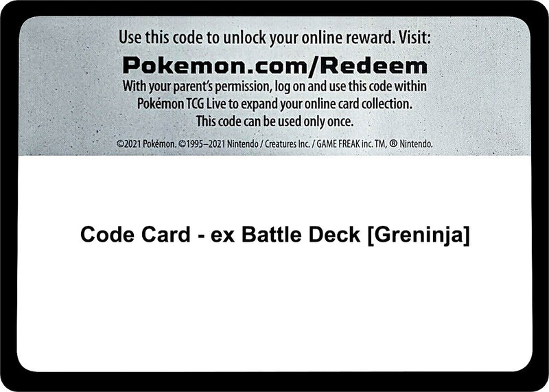 Image for Code Card - ex Battle Deck [Greninja] (Miscellaneous Cards & Products) - Pokemon