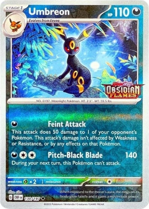 Image for Umbreon (Obsidian Flames Stamped) (130/197) (Miscellaneous Cards & Products) - Pokemon