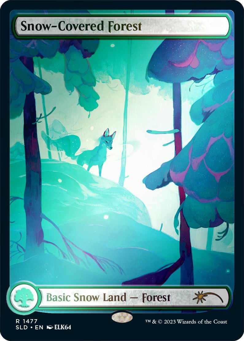 Snow-Covered Forest (1477) (Rainbow Foil) (1477) (Secret Lair Drop Series)