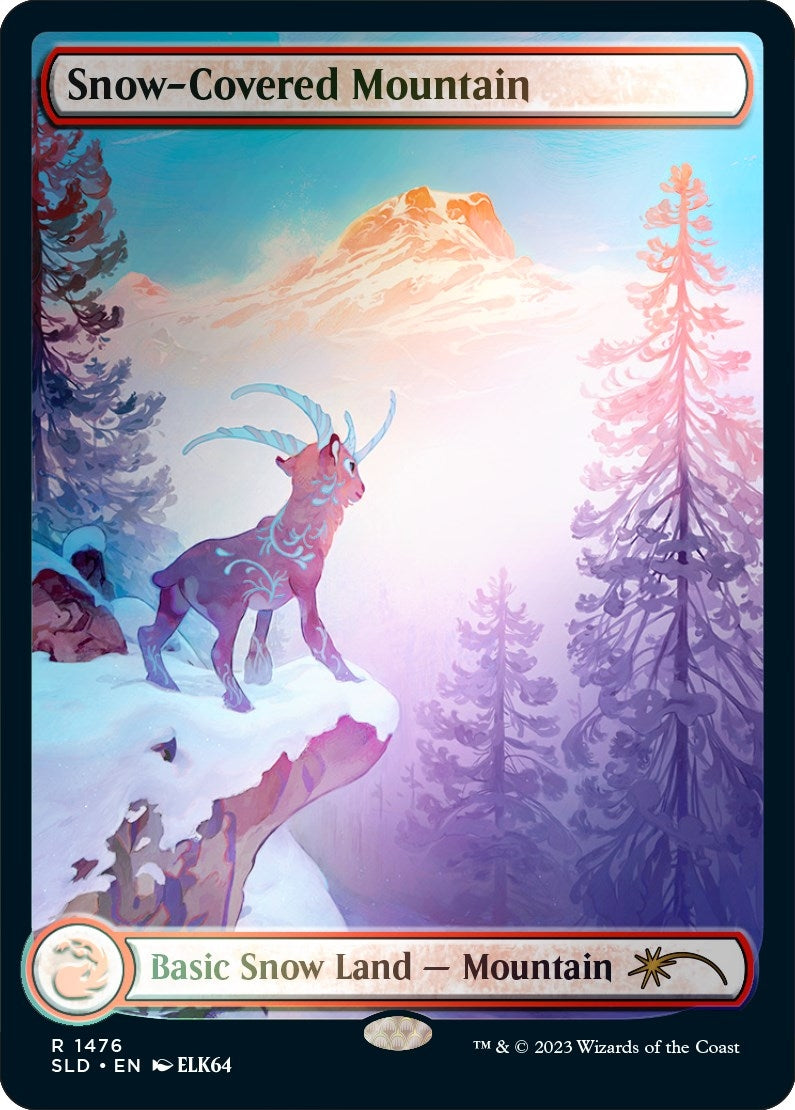 Snow-Covered Mountain (1476) (Rainbow Foil) (1476) (Secret Lair Drop Series)