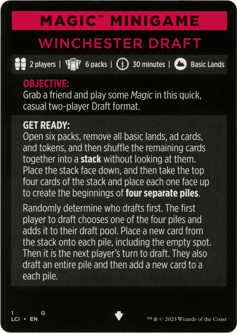 Magic Minigame: Winchester Draft (1) (The Lost Caverns of Ixalan)