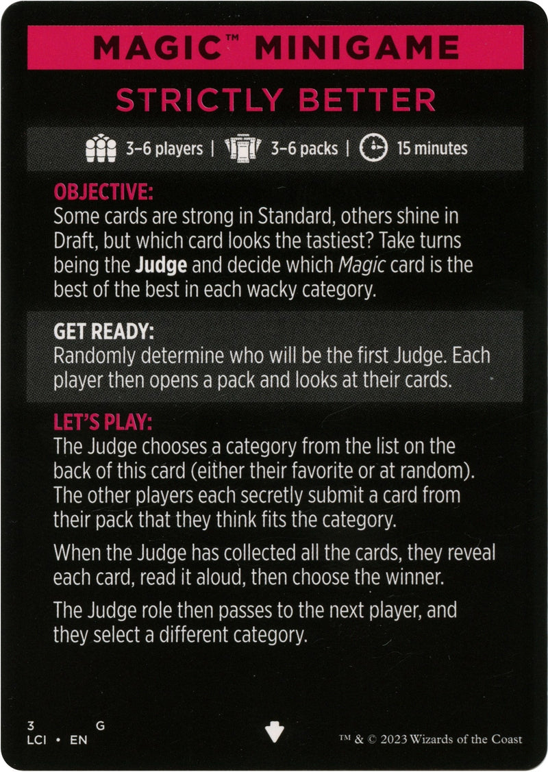 Magic Minigame: Strictly Better (3) (The Lost Caverns of Ixalan)