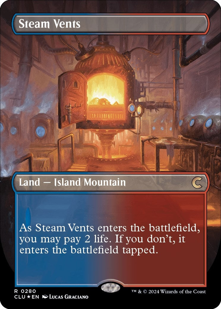 Steam Vents (Borderless) (280) (Ravnica: Clue Edition)