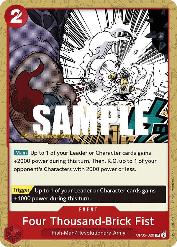 Image for Four Thousand-Brick Fist (OP05-020) (Awakening of the New Era: 1st Anniversary Tournament Cards) - One Piece Card Game