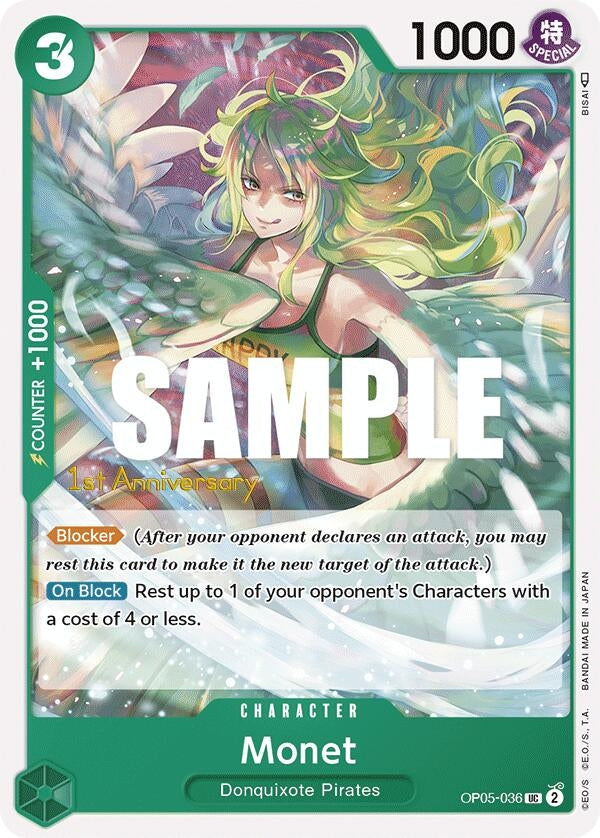 Image for Monet (OP05-036) (Awakening of the New Era: 1st Anniversary Tournament Cards) - One Piece Card Game