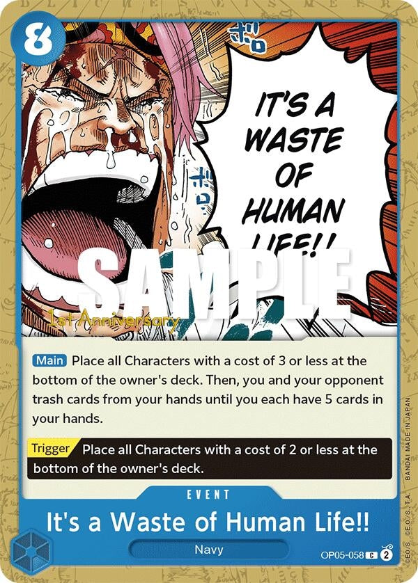 Image for It's a Waste of Human Life!! (OP05-058) (Awakening of the New Era: 1st Anniversary Tournament Cards) - One Piece Card Game