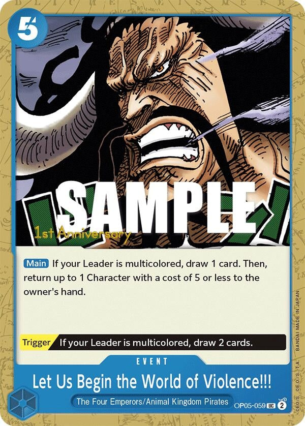 Image for Let Us Begin the World of Violence!! (OP05-059) (Awakening of the New Era: 1st Anniversary Tournament Cards) - One Piece Card Game