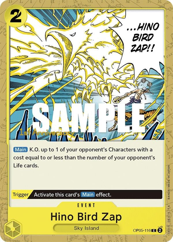 Image for Hino Bird Zap (OP05-116) (Awakening of the New Era: 1st Anniversary Tournament Cards) - One Piece Card Game