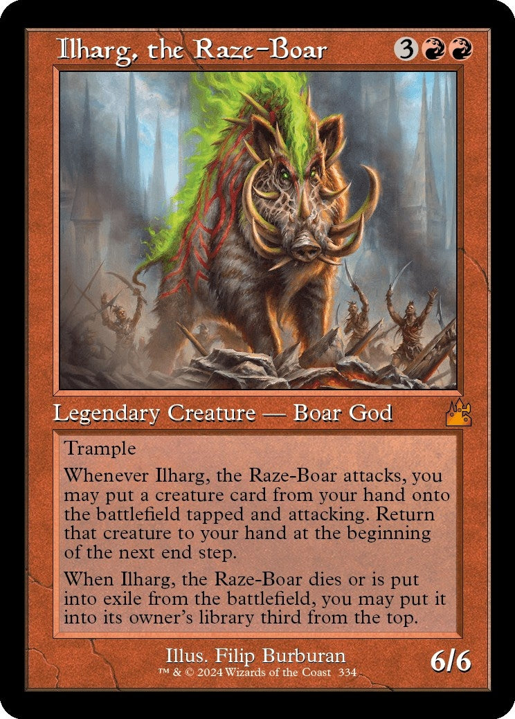 Ilharg, the Raze-Boar (Retro Frame) (334) (Ravnica Remastered)