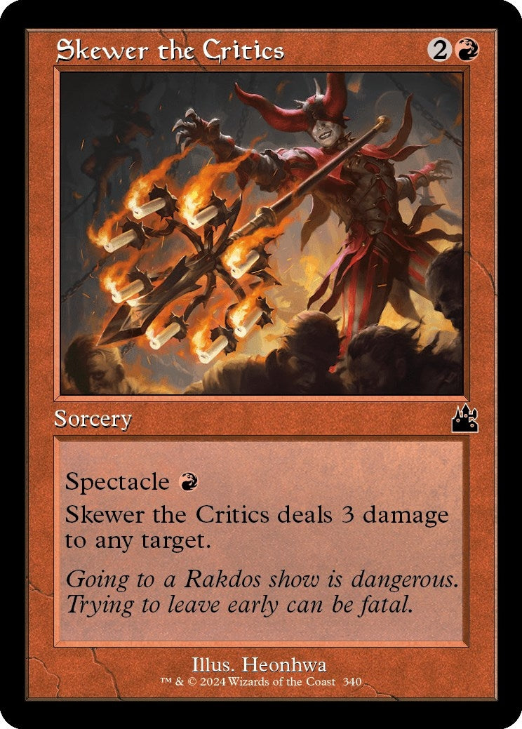 Skewer the Critics (Retro Frame) (340) (Ravnica Remastered)