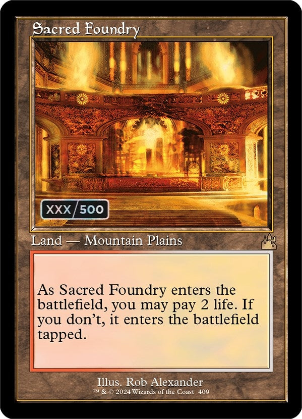 Sacred Foundry (Retro Frame) (Serial Numbered) (409) (Ravnica Remastered)