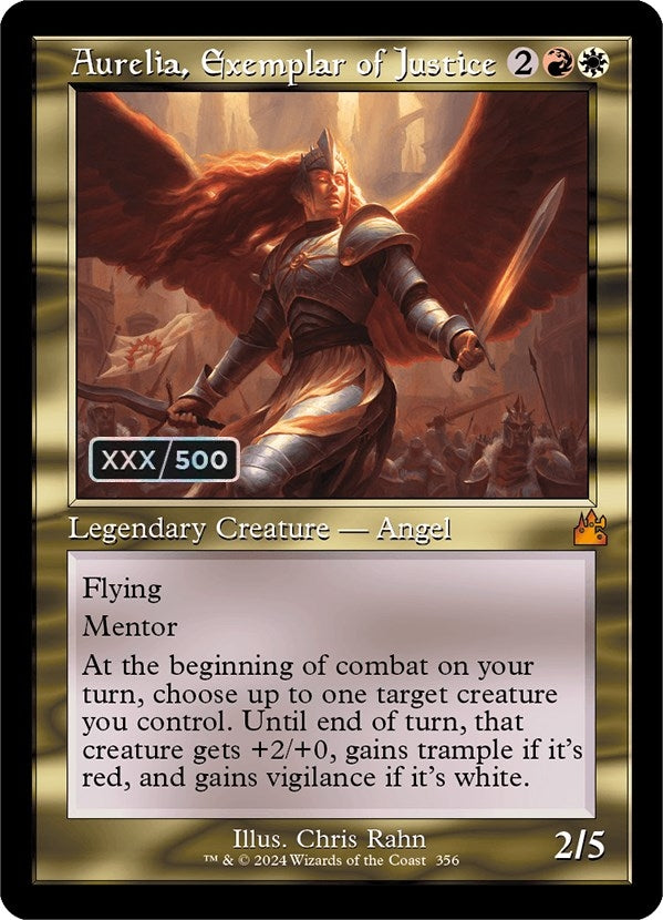 Aurelia, Exemplar of Justice (Retro Frame) (Serial Numbered) (356) (Ravnica Remastered)