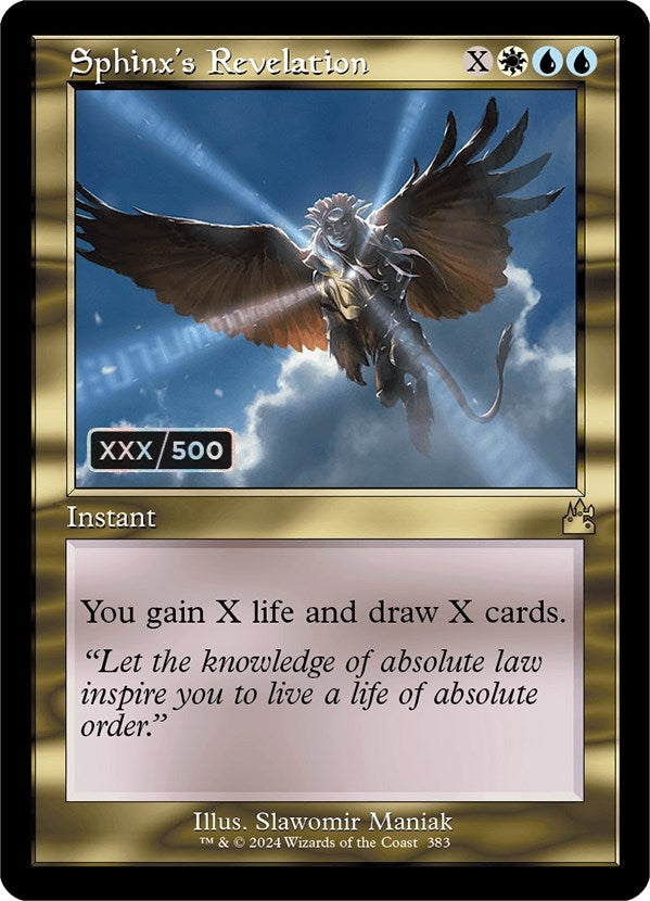 Sphinx's Revelation (Retro Frame) (Serial Numbered) (383) (Ravnica Remastered)