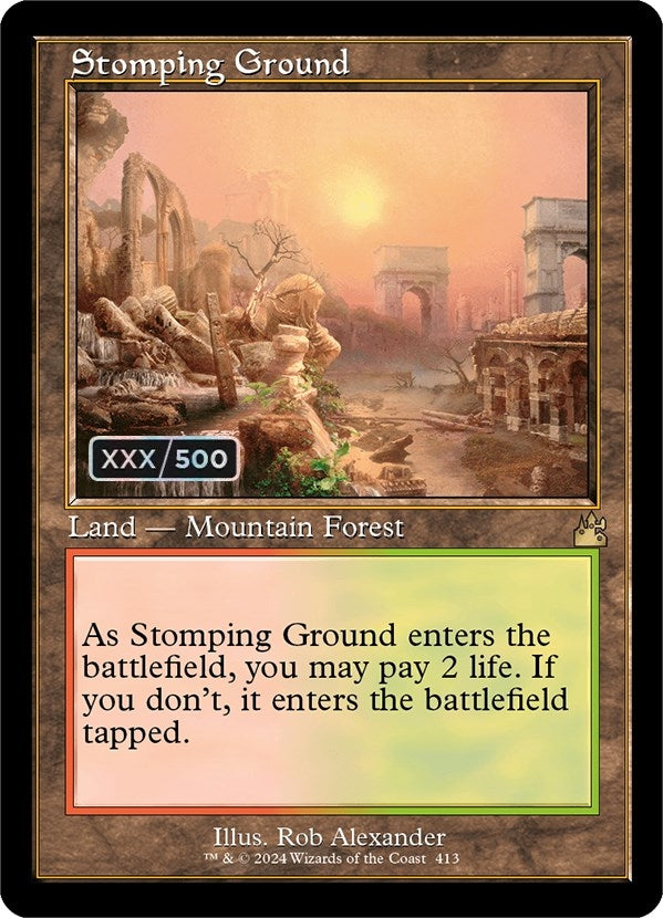 Stomping Ground (Retro Frame) (Serial Numbered) (413) (Ravnica Remastered)