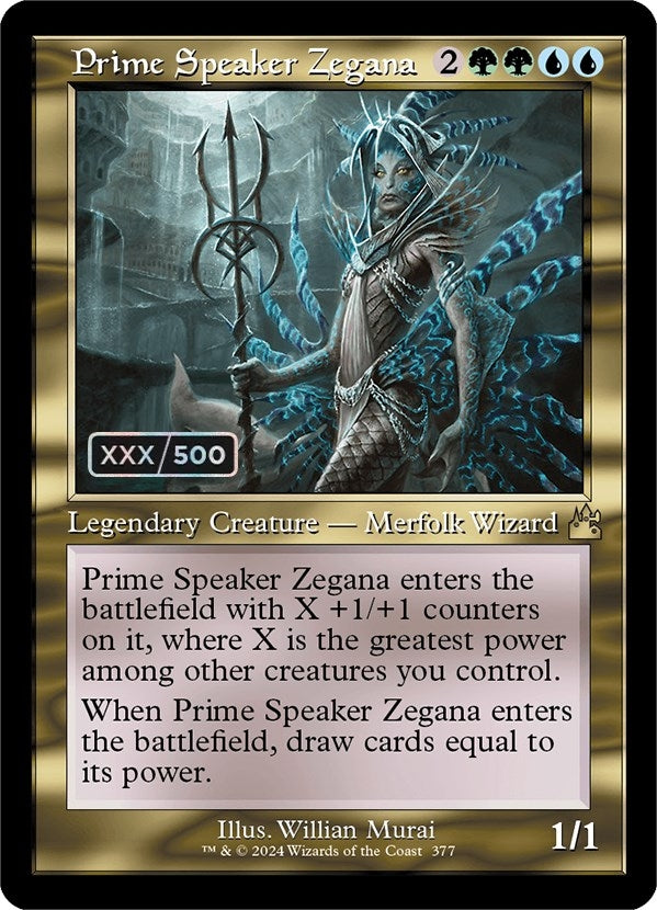 Prime Speaker Zegana (Retro Frame) (Serial Numbered) (377) (Ravnica Remastered)