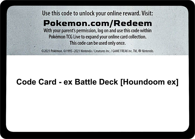Image for Code Card - ex Battle Deck [Houndoom ex] (Miscellaneous Cards & Products) - Pokemon